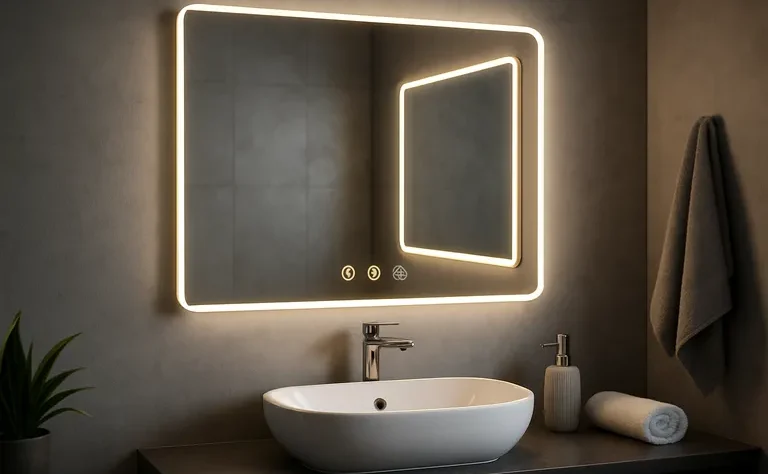 Sfeervol licht en slim gemak met een badkamerspiegel met touchbediening