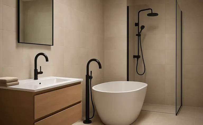 Strak en luxe: zo creëer je een tijdloze badkamer met zwarte kranen