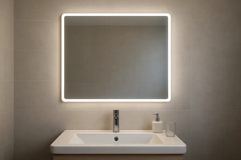 Wat is een rechthoekige badkamerspiegel met verlichting