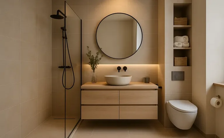 Zo creëer je een serene badkamer met slimme indeling, sfeervol licht en handige opbergruimte